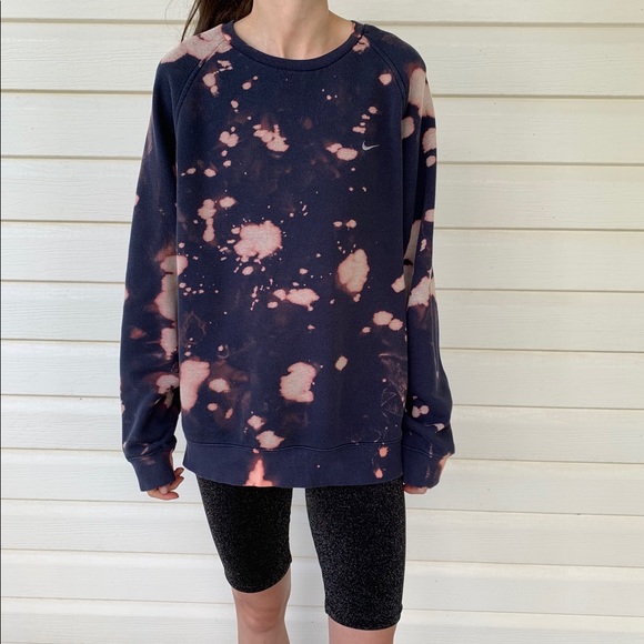 Nike Tops - Bleach Dyed Nike Crewneck
